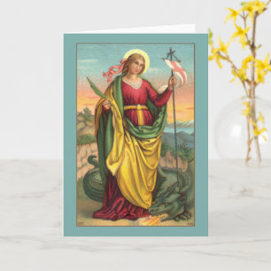 Tarjeta Santa Margarita con Dragón y Estandarte de Resurre