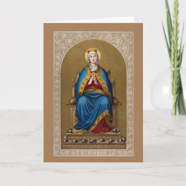 Tarjeta Santa María Bendita Virgen Vintage Religiosa (Anverso)