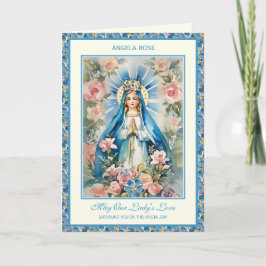 Tarjeta Santa María Floral Oradora Rosaria