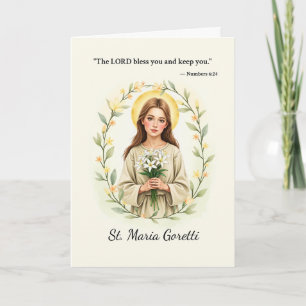 Tarjeta Santa María Goretti, paz y bendiciones de Dios