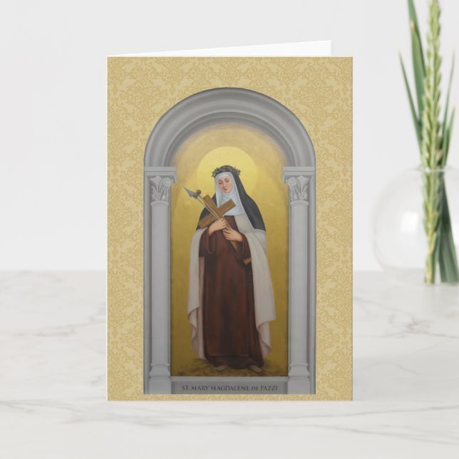 Tarjeta Santa María Magdalena de Pazzi Carmelite Saint (Anverso)