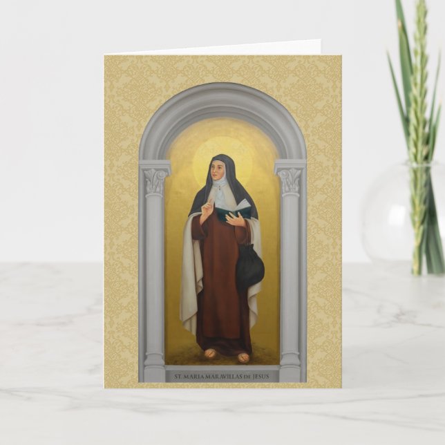 Tarjeta Santa María Maravillas de Jesús Carmelita San (Anverso)