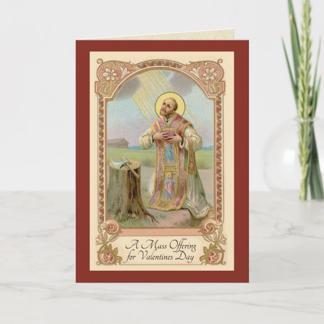 Tarjeta Santa Masa Católica ofreciendo San Día de San Vale (Anverso)