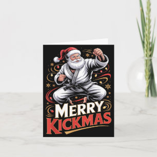 Tarjeta Santa MMA Karate Feliz Patadas Navidad Feo Jiu