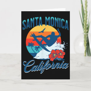 Tarjeta Santa Mónica California Playa Surf Verano Vacacion