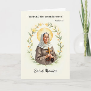 Tarjeta Santa Mónica Paz y Bendiciones de Dios Escritura