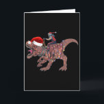 Tarjeta Santa montando dinosaurio T Rex Navidad chicos hom<br><div class="desc">Santa montando dinosaurio T Rex Navidad chicos hombres regalos de Navidad</div>