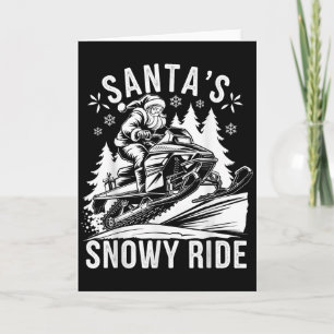 Tarjeta Santa Moto de nieve Montar Moto de nieve Navidad