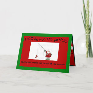 Tarjeta Santa Navidades pescando en una carta de Navidades