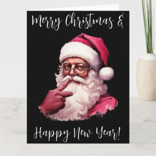 Tarjeta Santa Negro, Gran energía de nick, travieso, Santa