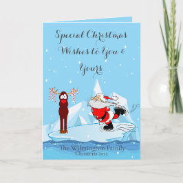 Tarjeta Santa no puede patinar a los Navidades de fotos de