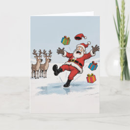 Tarjeta Santa On Thin Ice