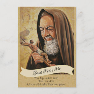 Tarjeta Santa Padre Pio Lady Mount Carmel Prayer