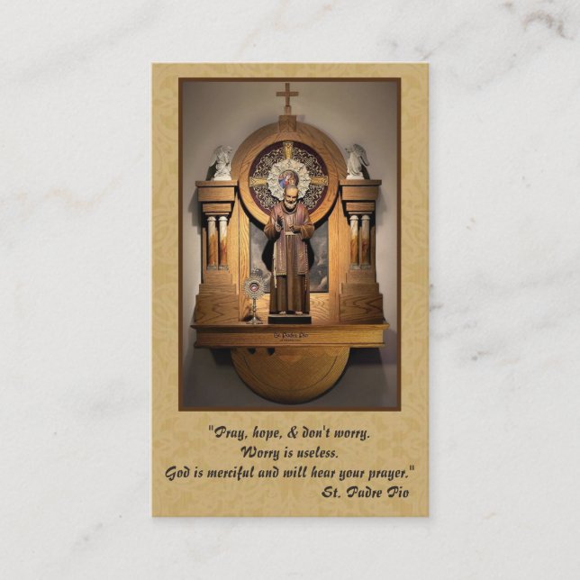 Tarjeta Santa Padre Pio Lady Mount Carmel Prayer (Anverso)
