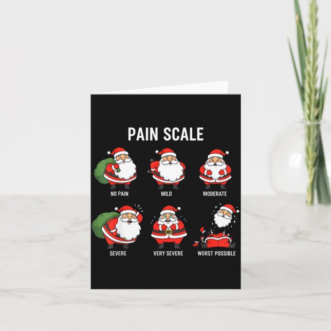 Tarjeta Santa Pain Scale Funny Christmas Design For Nurse  (Anverso)