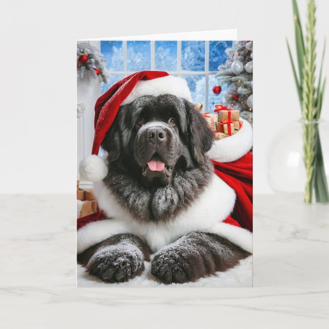 Tarjeta Santa para perros de Terranova de 5" x 7" (Anverso)