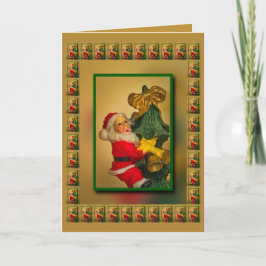 Tarjeta Santa personalizada sobre el árbol de Navidad, ver