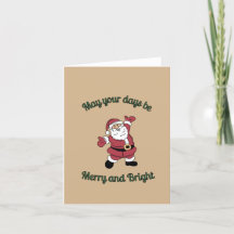 Tarjeta Santa Personalizado Merry Bright