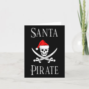 Tarjeta Santa Pirate Skull Navidades Gorra Bote Lo