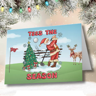 Tarjeta Santa Plays Golf - Éstas son las estaciones