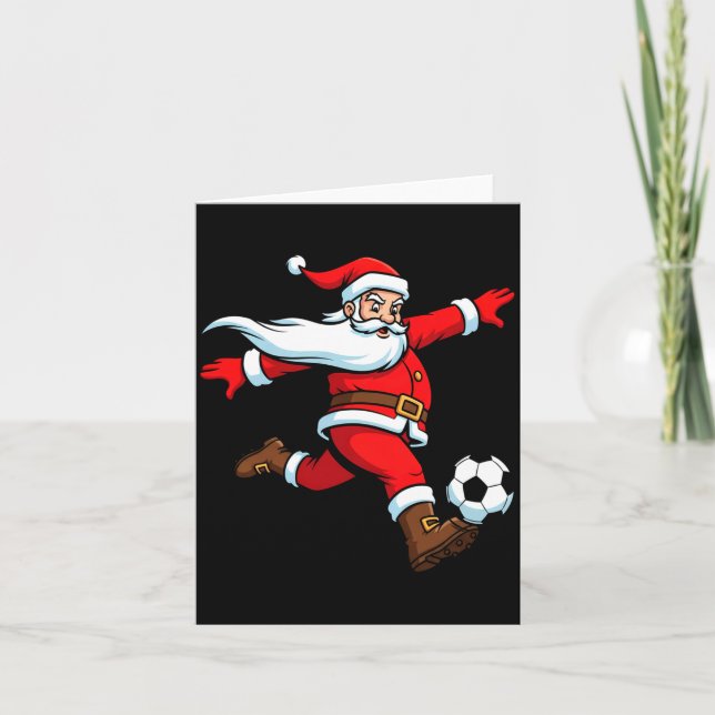 Tarjeta Santa Plays Soccer Christmas Srts Women Men Kids L (Anverso)