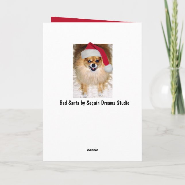 Tarjeta Santa Pomerania para "Navidades con madera (Reverso)