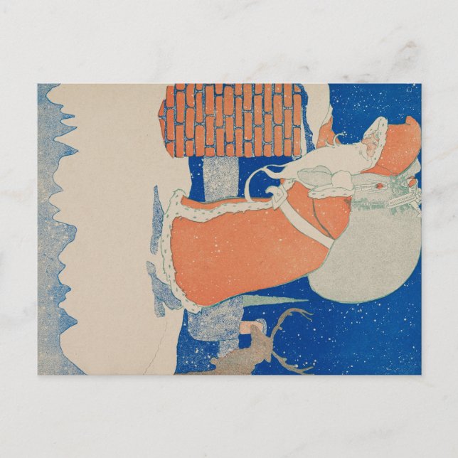 Tarjeta Santa Postal Vintage, tarjeta de vacacione (Anverso)