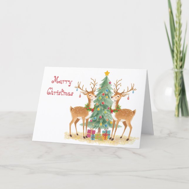 Tarjeta Santa reindeers helpers & whimsical Christmas (Anverso)