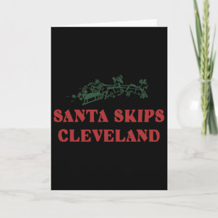 Tarjeta Santa Salta Cleveland Santa Reindeer Navidad