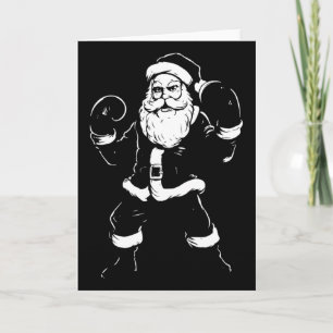Tarjeta Santa Santa, Boxeador Boxeo Kickboxing Navidad Mar