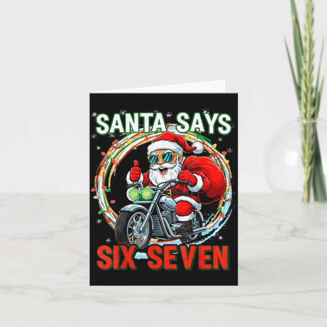 Tarjeta Santa Says 67 Shirt Six Seven Funny 67 Christmas P (Anverso)