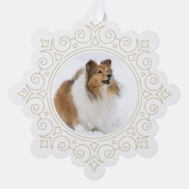 Tarjeta Santa Sheltie para Navidades de acuarela
