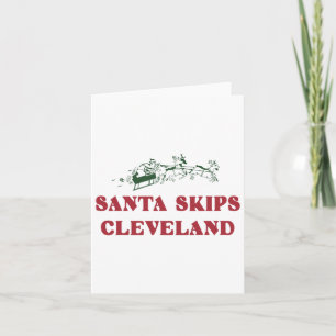Tarjeta Santa Skip Cleveland Funny Santa Reindeer Xmas Ch