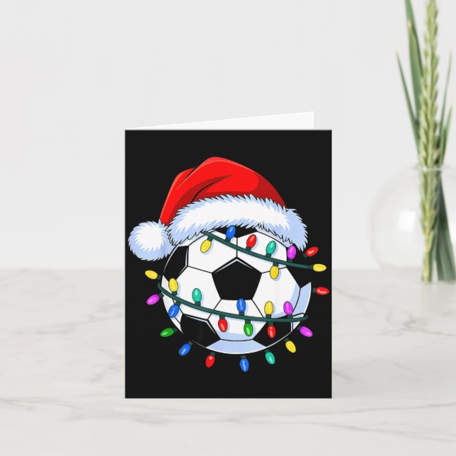 Tarjeta Santa Soccer Ball Christmas Soccer  (Anverso)