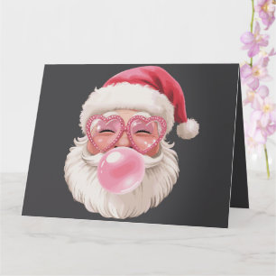 Tarjeta Santa Soplando Burbuja Navidad Divertida Navidad