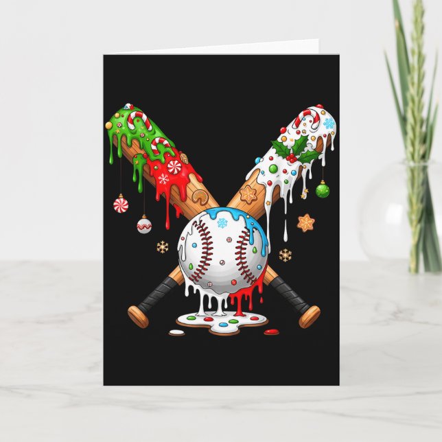 Tarjeta Santa Srts Design For Men Boys Christmas Baseball  (Anverso)