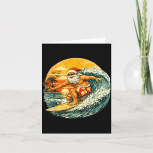 Tarjeta Santa Surfing Navidad en julio Playa Navidad en ju
