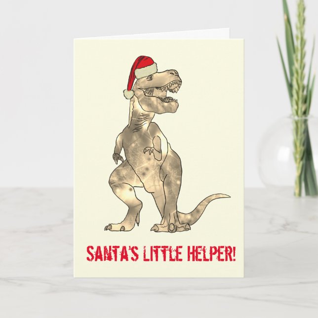 Tarjeta Santa T-Rex cita (Anverso)