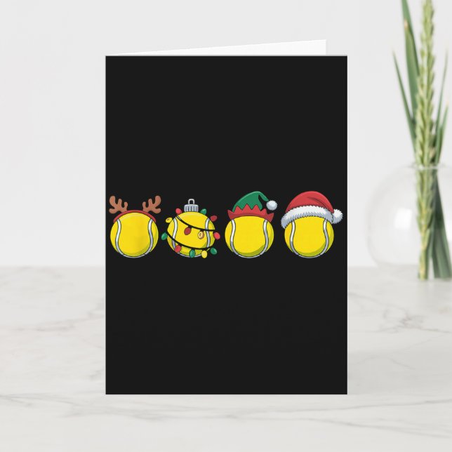 Tarjeta Santa Tennis Ball Christmas Tennis Lover Tennis Pl (Anverso)