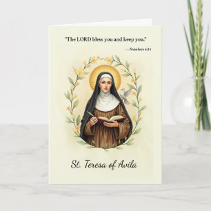 Tarjeta Santa Teresa de Ávila, la paz y las bendiciones de