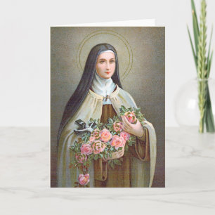 Tarjeta Santa Teresa de Lisieux la pequeña flor (BJE 01)