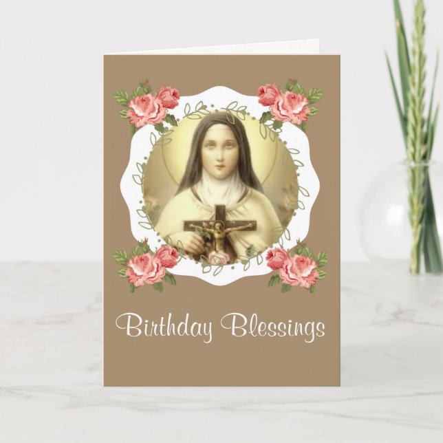 Tarjeta Santa Teresa del Niño Jesús Flor Pequeña (Anverso)