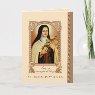 Tarjeta Santa Teresa, la flor pequeña de Jesús
