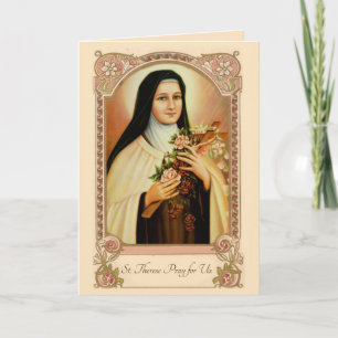 Tarjeta Santa Teresa, la flor pequeña de Jesús