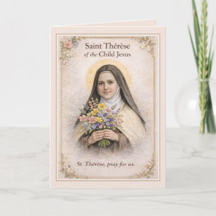 Tarjeta Santa Teresita Oraciones de Florecitas Camino Pequ