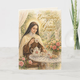 Tarjeta Santa Teresita Todo es Gracia Católica