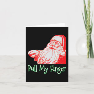 Tarjeta Santa Tira De Mi Dedo Humor Divertido De Navidad F