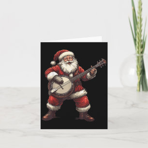 Tarjeta Santa tocando el banjo divertido banjoista Bluegr 