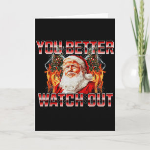 Tarjeta Santa Trump Santa Claus viene a la ciudad 2024