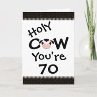 Santa vaca eres 70 cumpleaños blanco negro humorís